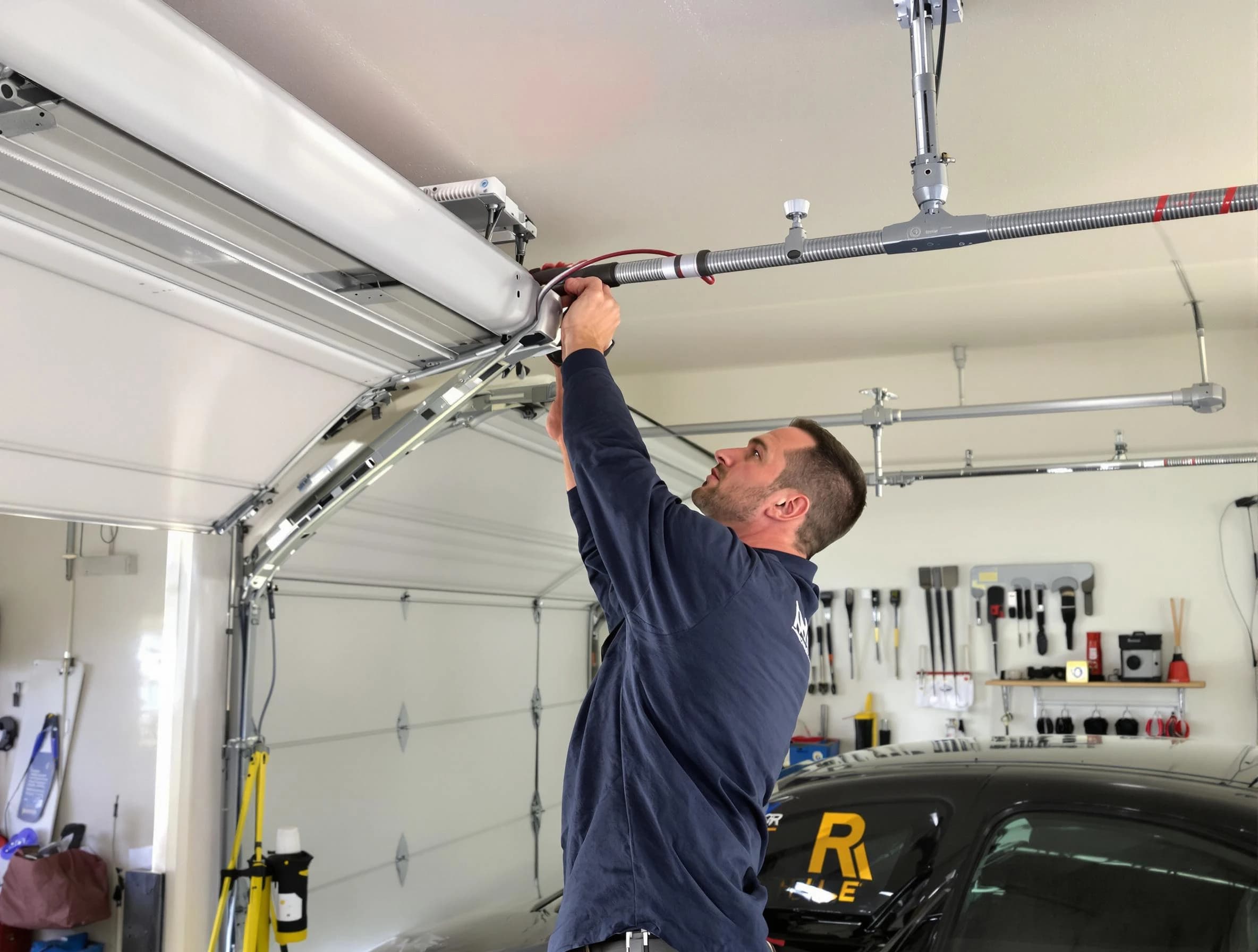 Cranford Garage Door Repair technician performing garage door cable repair in Cranford
