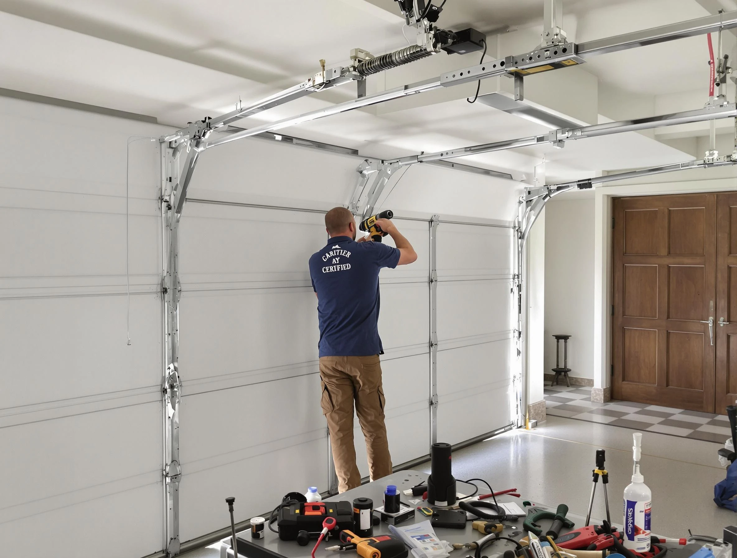 Cranford Garage Door Repair certified technician performing precision garage door repair in Cranford