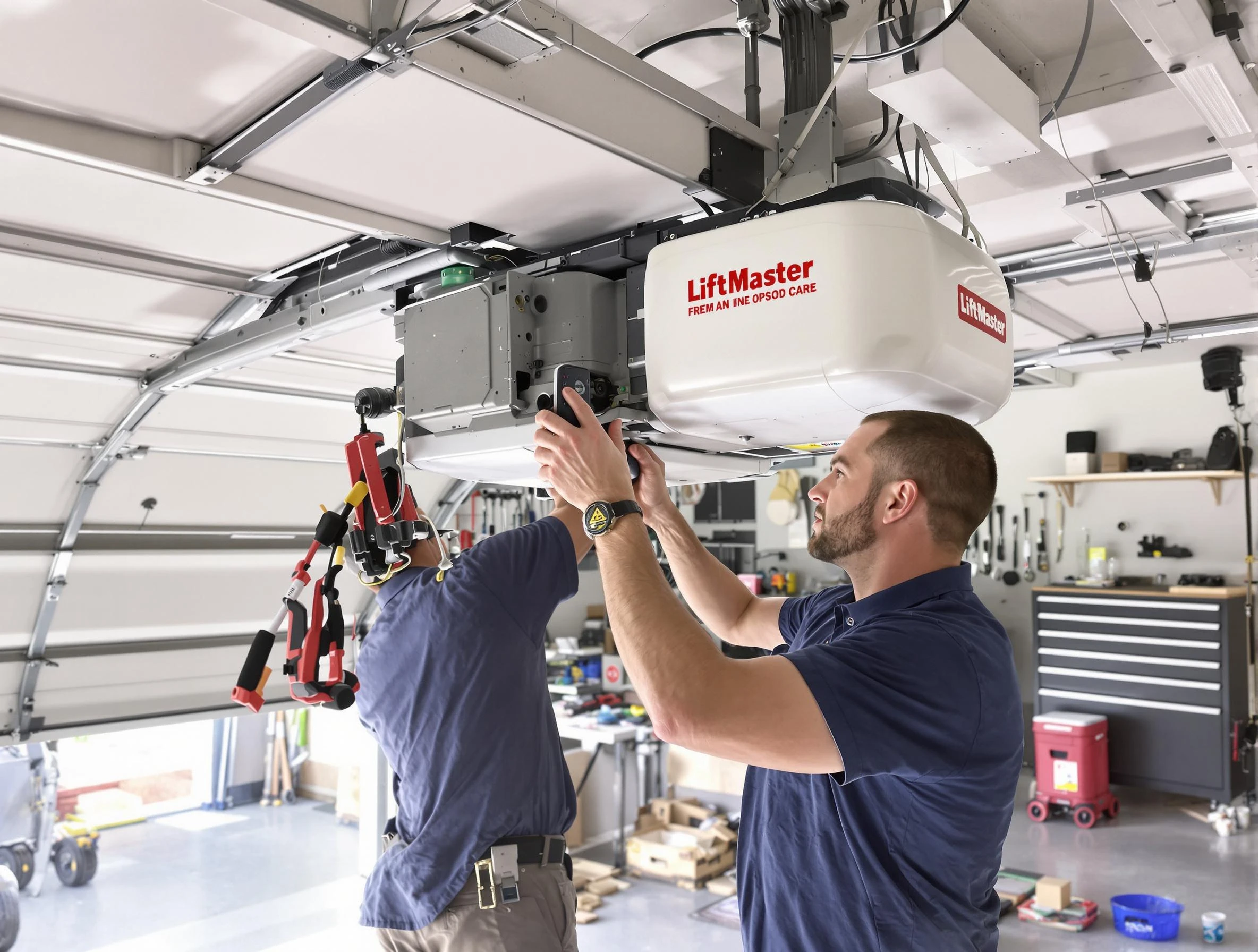 Cranford Garage Door Repair technician performing advanced diagnostics on garage opener in Cranford