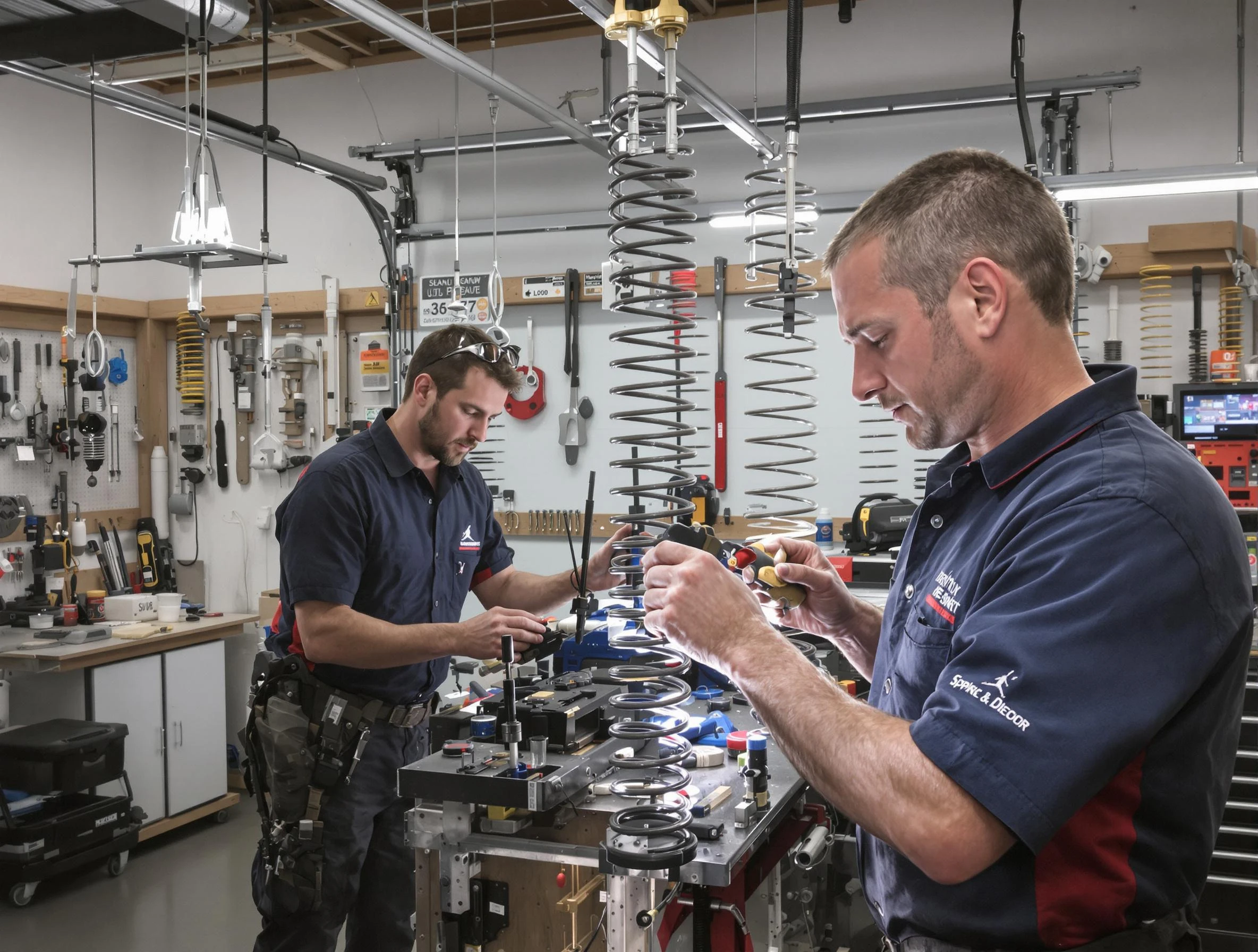 Garage door spring repair service by Cranford Garage Door Repair in Cranford
