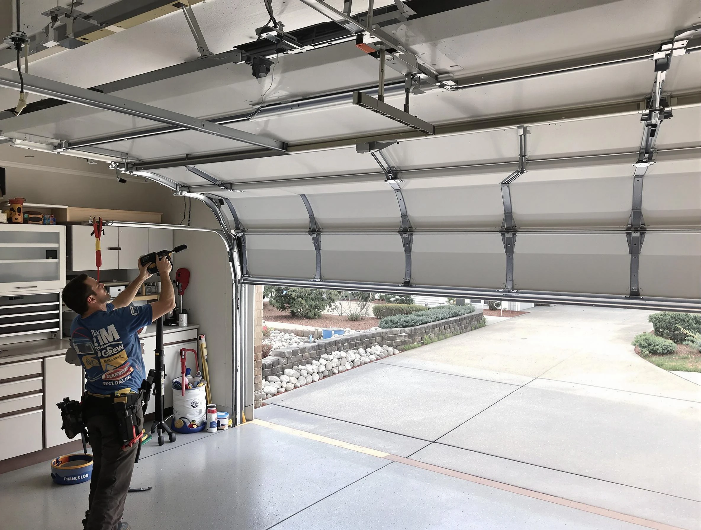 Garage door track repair service by Cranford Garage Door Repair in Cranford